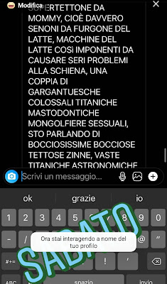 screenshot messaggio Instagram