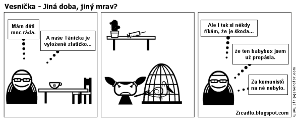 Komiks Vesnička - Jiná doba, jiný mrav.