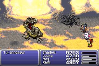 Shadow Throws a Shadow Scroll in Final Fantasy VI.