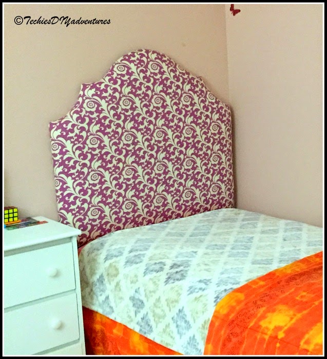 DIY Fabric Upholstered twin headboard