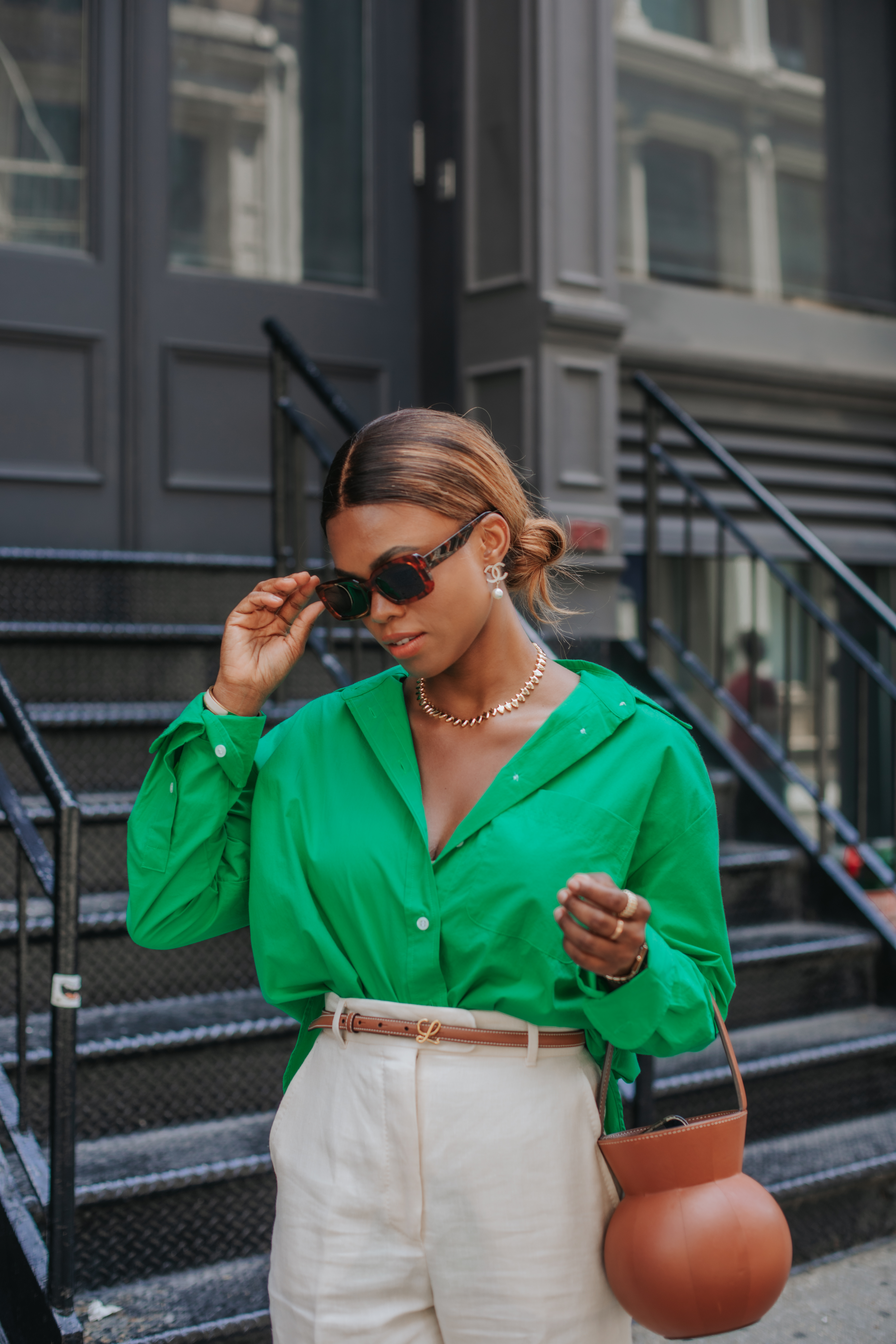 Oversized Green Button Down Shirt