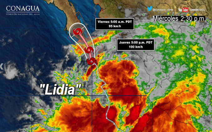 Estados///Alerta roja en Baja California Sur y Sinaloa por tormenta tropical Lidia