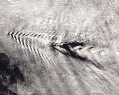 Ufo Cloud Wakes Seen By Nasa Satellite