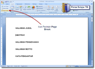 Ikon Perintah Page Break