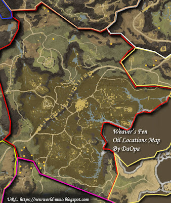 Weaver's Fen gold node locations map