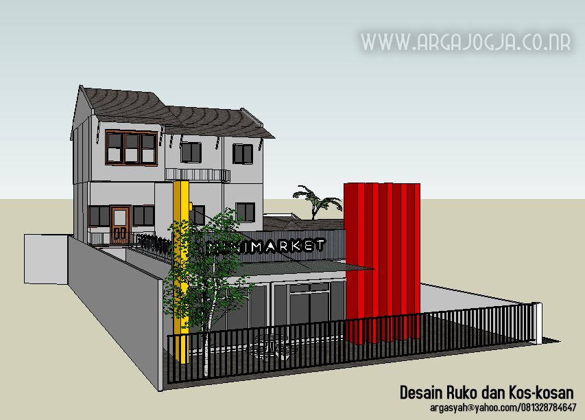 Desain Sketch Ruko dan Kos-Kosan Pada Lahan 16x27 Meter  Blognya Wong 