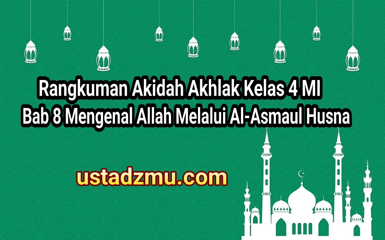 Rangkuman atau ringkasan Akidah Akhlak Kelas 4 Bab 8 Mengenal Allah Melalui Al-Asmaul Husna