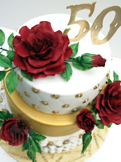 goldene hochzeit wedding torte zuckerrose fondant rose rose