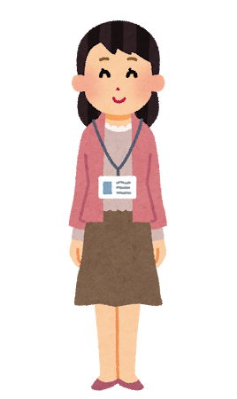 私服の従業員のイラスト（女性）