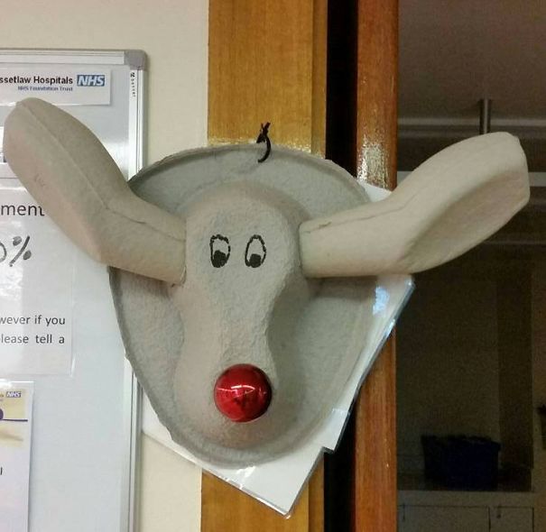 Creative Ideas For Christmas Decorations By A Hospital's Medical Staff - Rudolph’s Also Helping Doctors And Nurses To.