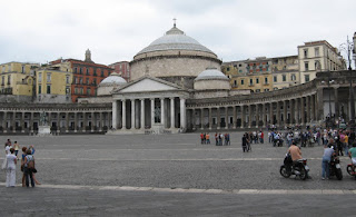 Piazza del Plebiscito is not far from the port of Naples
