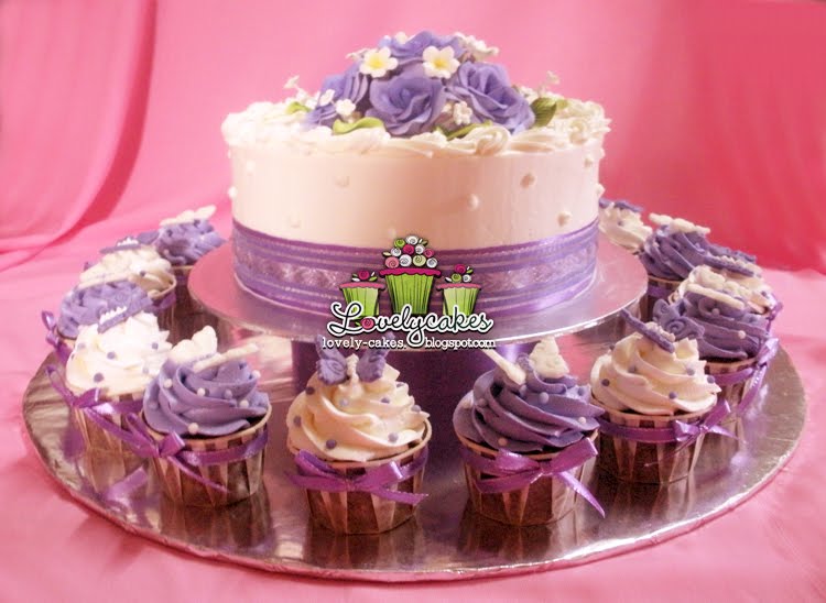 Purple Theme Wedding Cake ika Wedding Cake 8inch with buttercream 