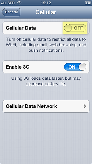 turn iphone cellular data off