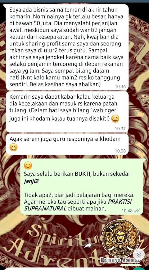 Apakah khodam bisa merasakan emosi atau kondisi batin manusia (tuan yg didampinginya)?