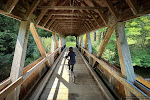 Village Spur Rail Trail Covered Bridge Cyclist