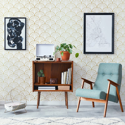New Peel and Stick Art Deco Wallpaper - Giffywalls