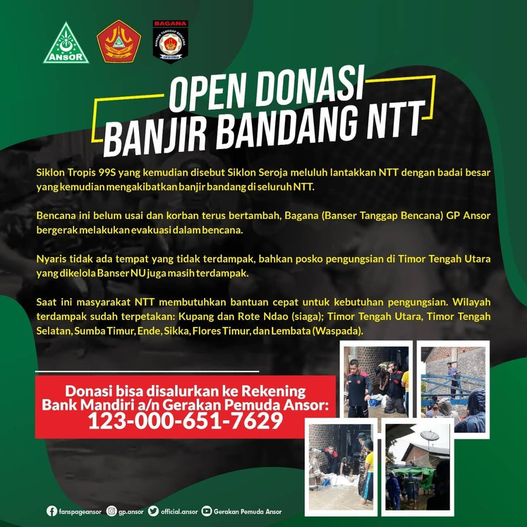 Open Donasi Banjir Bandang NTT