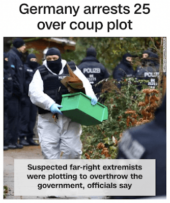 Headline: Germany arrests 25 over far-right coup plot