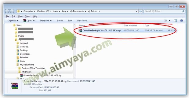  Gambar: File hasil backup driver 