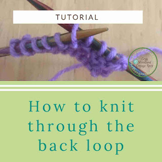 picture of tutorial on how to knit through the back loop