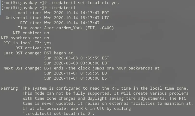 set time to local configure in Linux