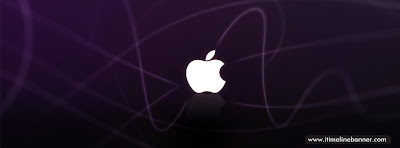 Apple Logo Purple Waves Facebook Timeline Cover