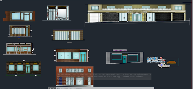 Facades local fronts in AutoCAD 