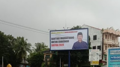 ‘Bahtiar Maddatuang untuk Gubernur Sultra 2024’ Tulisan dari Bilboard Raksasa di Kendari