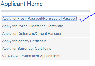 Step1 Apply for Fresh Passport\Re-issue Passport image