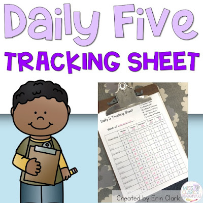 miss clark's spoonful free daily five tracking sheet