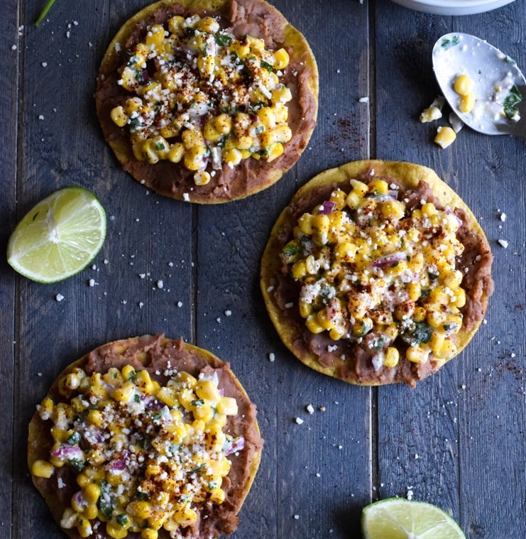 Mexican Street Corn Tostadas #Vegetarian #Healthyfood