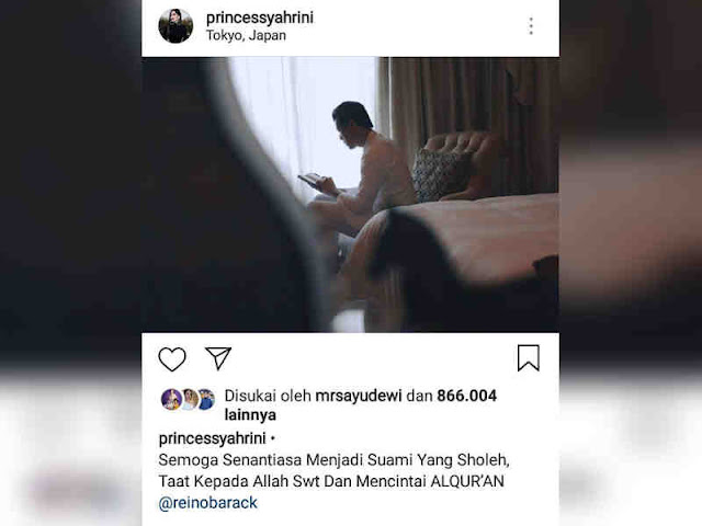 Syahrini Sebut Reino Barack adalah Suami yang Taat kepada Allah