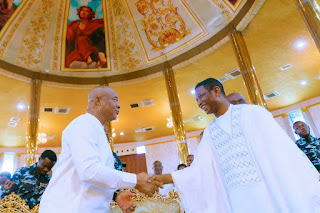 Governor of Imo State, Hope Uzodimma, "worshipped Almighty God at the Government House Chapel"