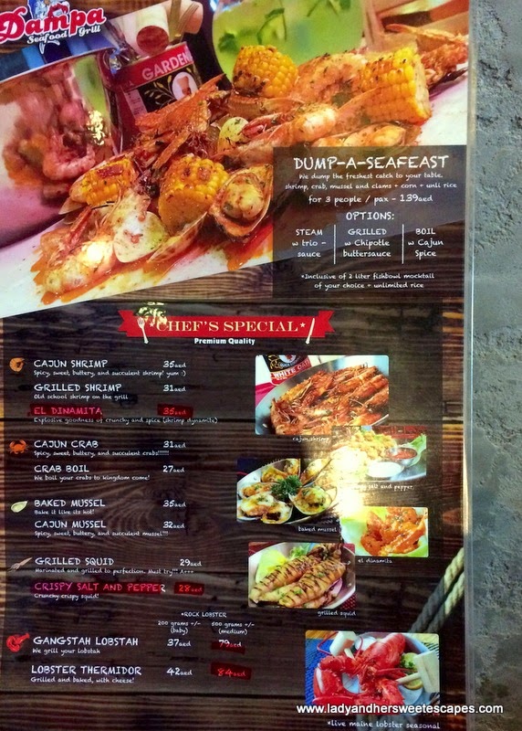 Dampa seafood restaurant Dubai menu 1