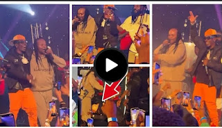 Shatta Wale surprised Daddy Lumba at his concert. Lie on the floor for him. K!.sses Samini and calls Sarkodie