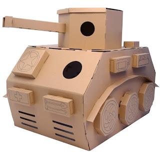 iBonny DIY Toys Cardboard Tank army tank Playhouse Indoor Playhouse cardboard houses