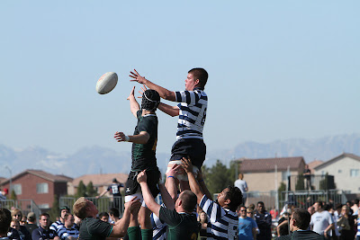 BYU Rugby Lock Kyle Lontine looks to bring in another line-out ball