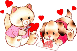 Kitten & Puppy Customizing Their Personalized Valentine's Gifts Kitten & Puppy Customizing Their Personalized Valentine's Gifts