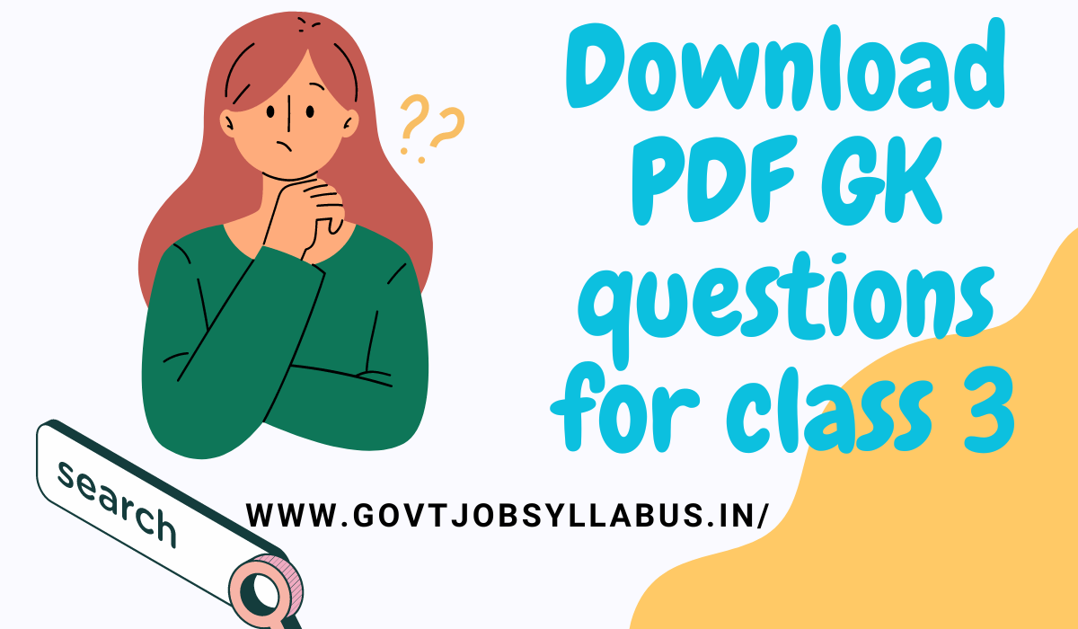 Download PDF GK questions for class 3