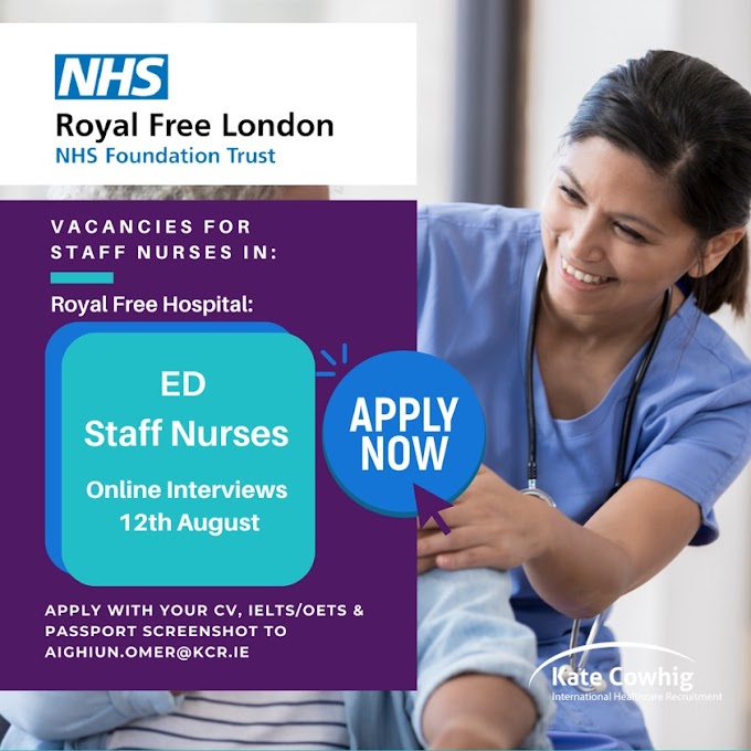  UK: Online interviews on  12th August 2022 | Vacancies for staff nurses 