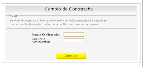 Cambio de contraseña en sentinel