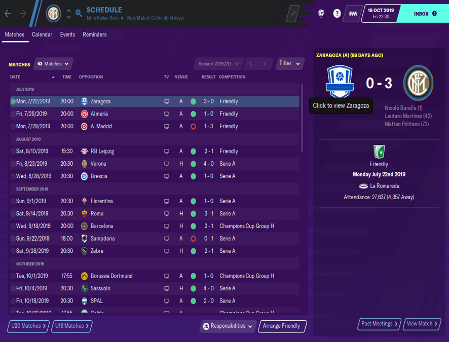 FM20 Inter Tactic results