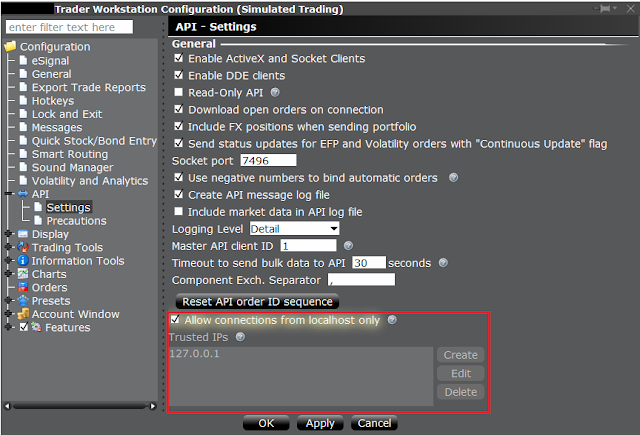 Interactive Brokers API Configuration