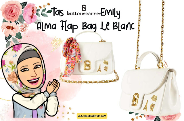 Tas Sling Bag Emily Alma Flap Bag Medium - Le Blanc Elegan