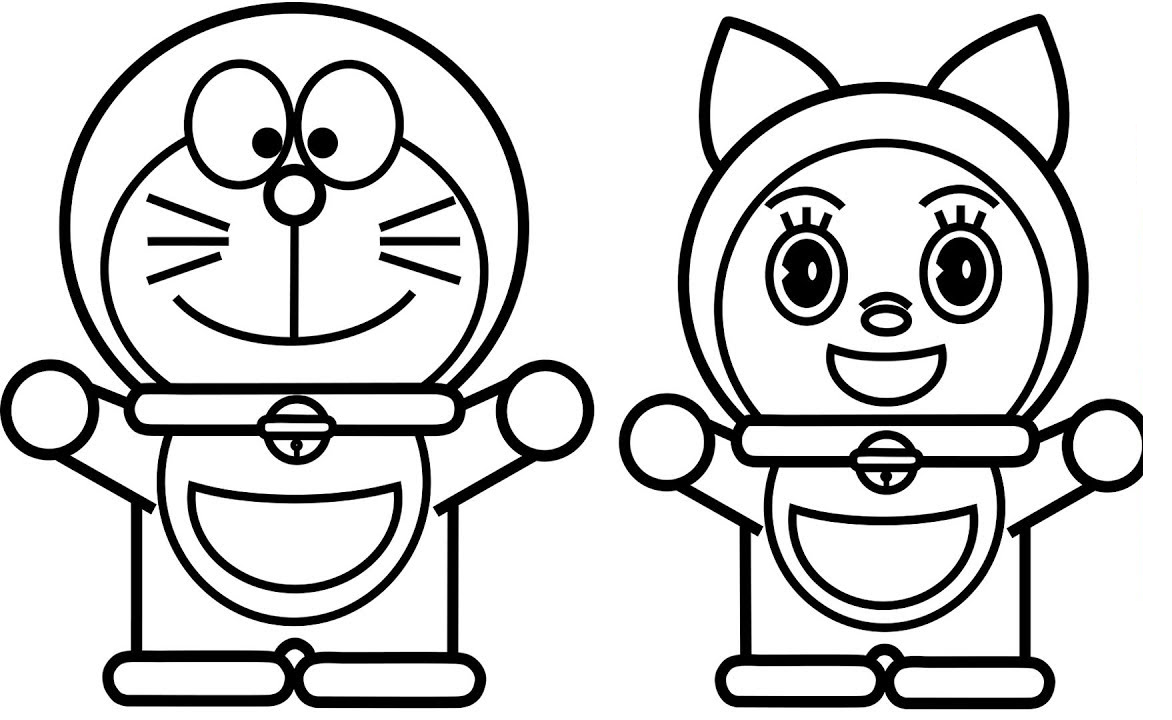 Kumpulan Sketsa Gambar Mewarnai Doraemon