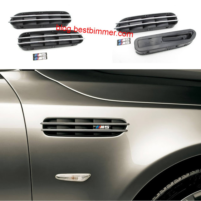 Fender Grill - BMW E60 - ///M5 - Model Lubang Bodi - Warna Hitam & Silver