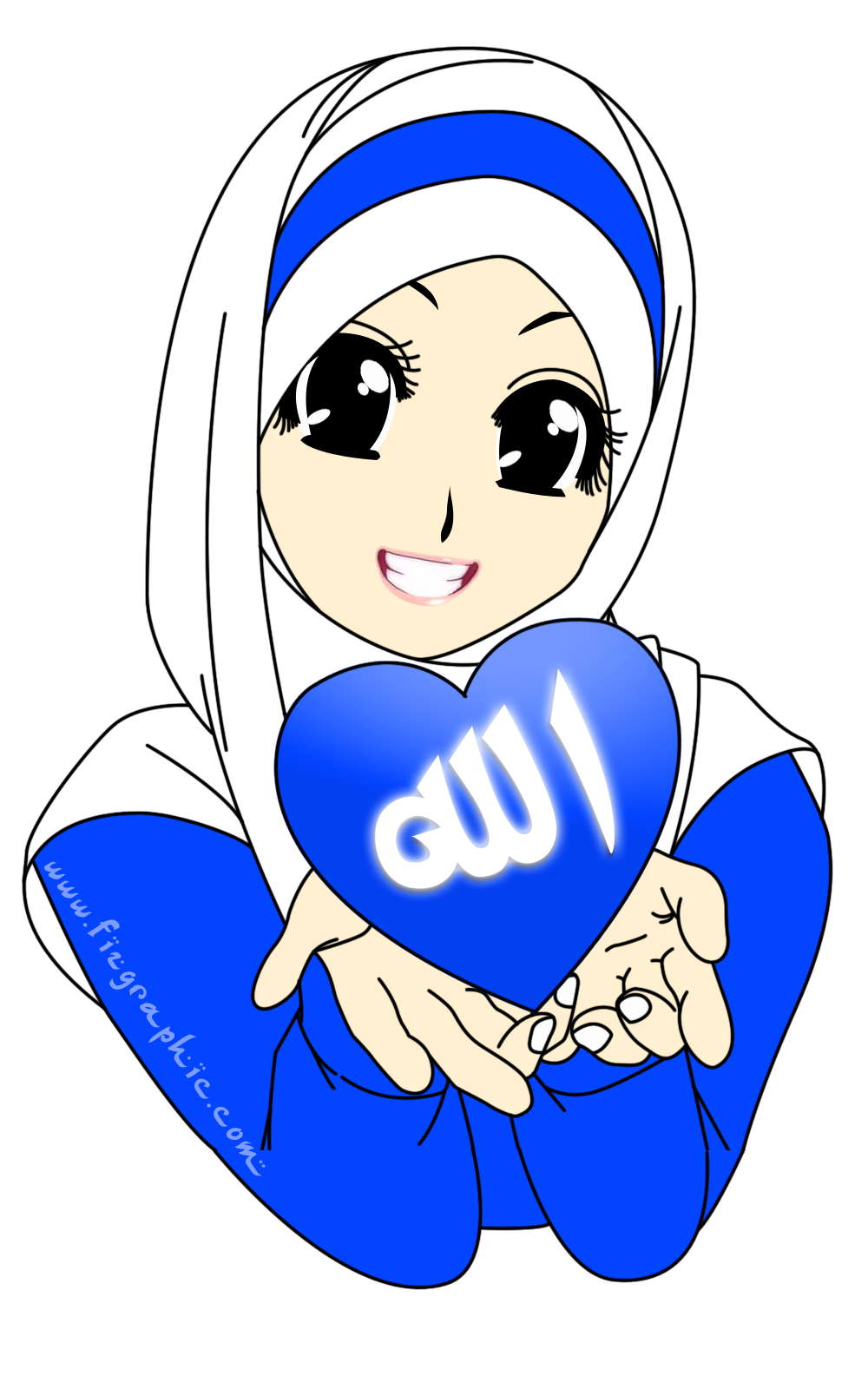 Foto Kartun  Islam Hijab Top Gambar 