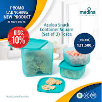 Dusdusan Azalea Snack Container Square (Set of 3) Tosca ANDHIMIND