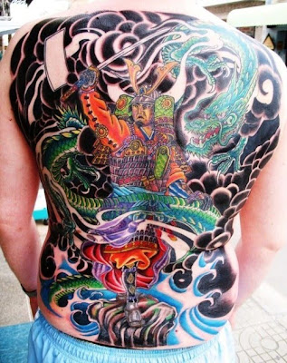 Samurai and gods are always very popular in traditional Japanese sleeve 