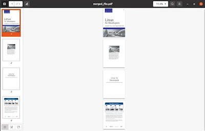 multiple PDF pages are merged into one single PDF file using a python program